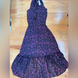 Ramy Brook: Eva High-Neck Midi Dress. Color: Plumberry, Size: Small